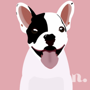 Hond franse bulldog tekening