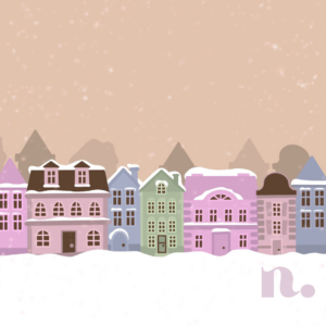 Huizen met sneeuw tijdens Kerst